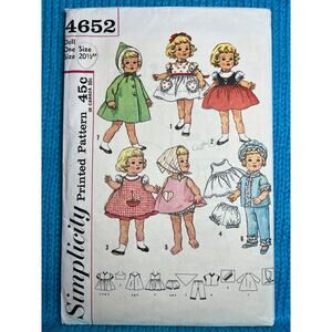 simplicity 4652 pattern doll 20.5in chatty cathy